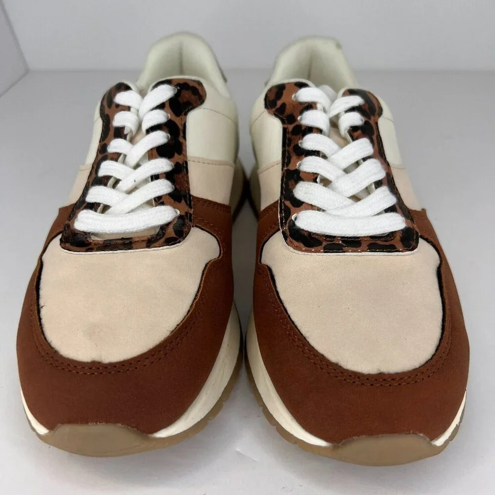 Time And Tru Womens MTT22AC001 Multicolor Leopard Low Top Size 7 Sneakers